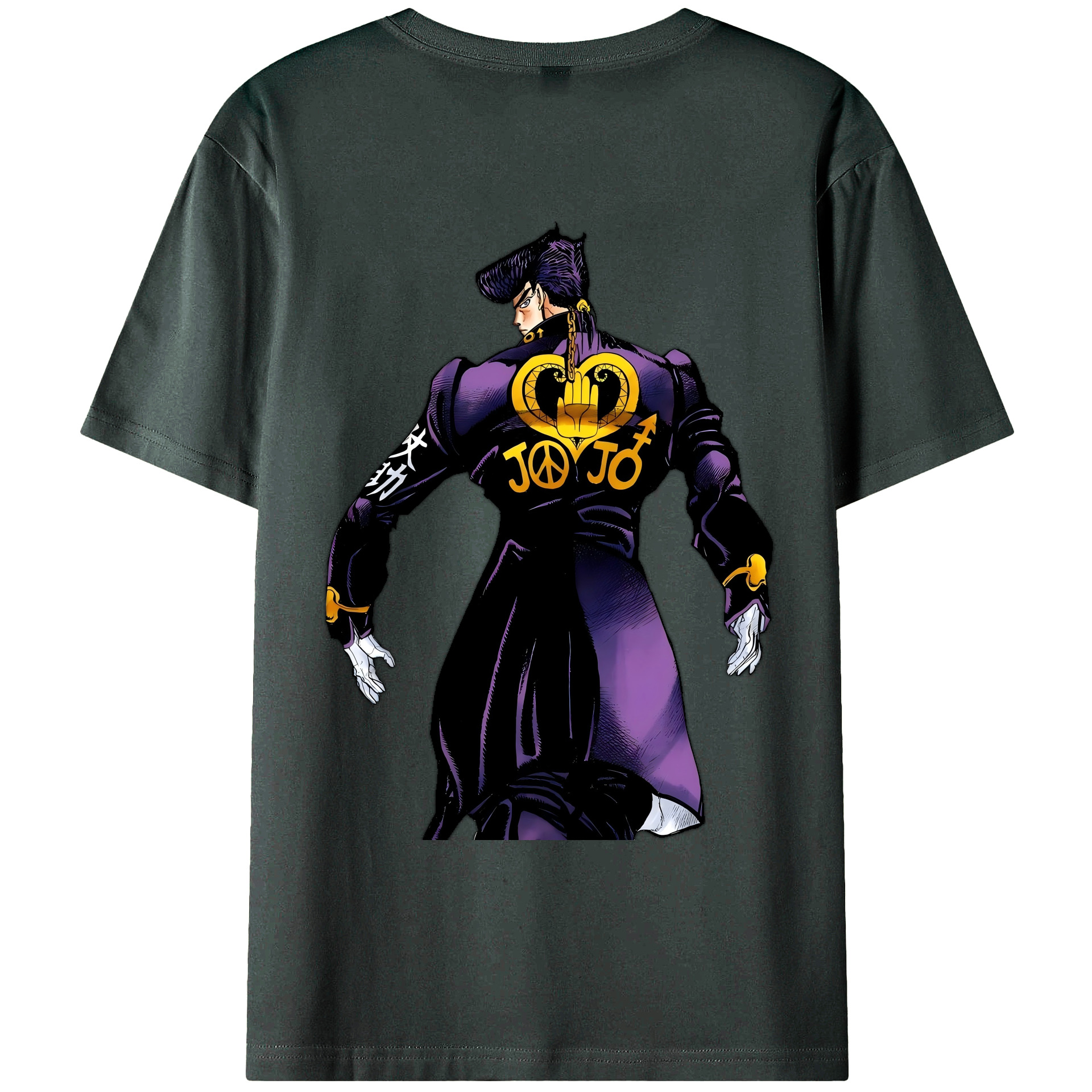 （画像用） ジョジョの奇妙な冒険 ひがしかた じょうすけ JoJo's Bizarre Adventure Higashikata Josuke 綿100％ メンズ半袖Tシャツ（バックプリント） 通気性